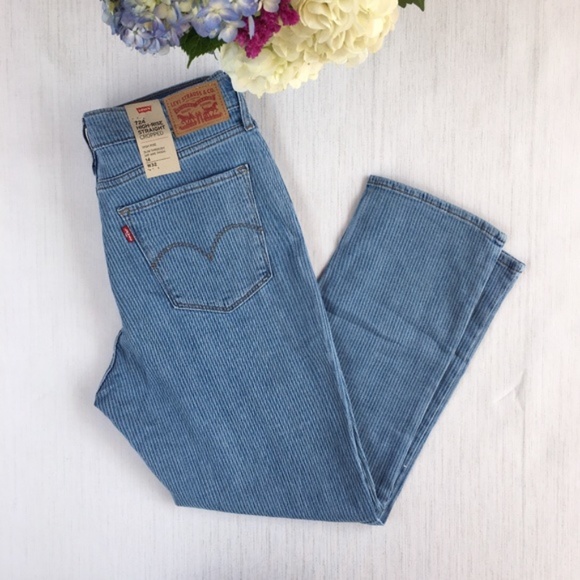 Levis High Rise Straight Cropped Jeans NEW - Picture 4 of 8